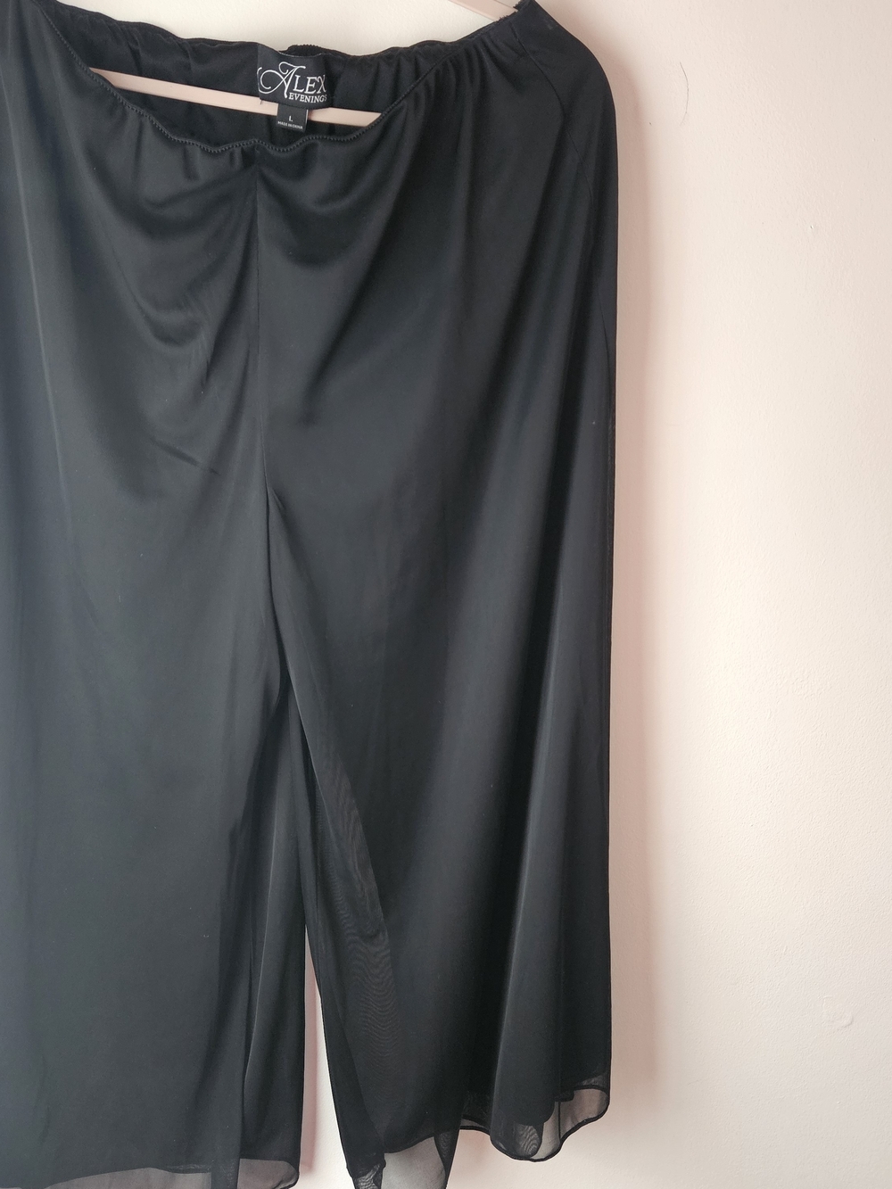 Alex Evenings Black Wide-Leg Dress Pants